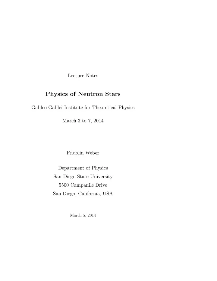physics of neutron stars