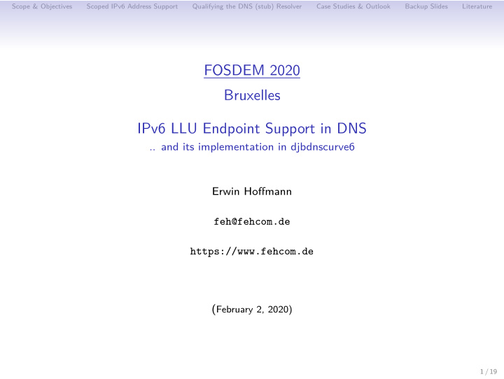 fosdem 2020 bruxelles ipv6 llu endpoint support in dns