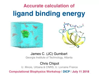 ligand binding energy  James C. (JC) Gumbart  Georgia Institute of Technology, Atlanta  Chris