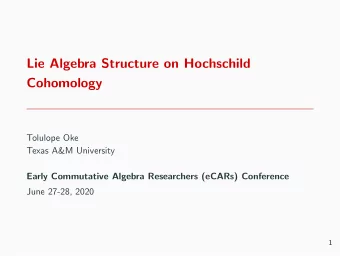Lie Algebra Structure on Hochschild  Cohomology  Tolulope Oke  Texas A&amp;M University  Early