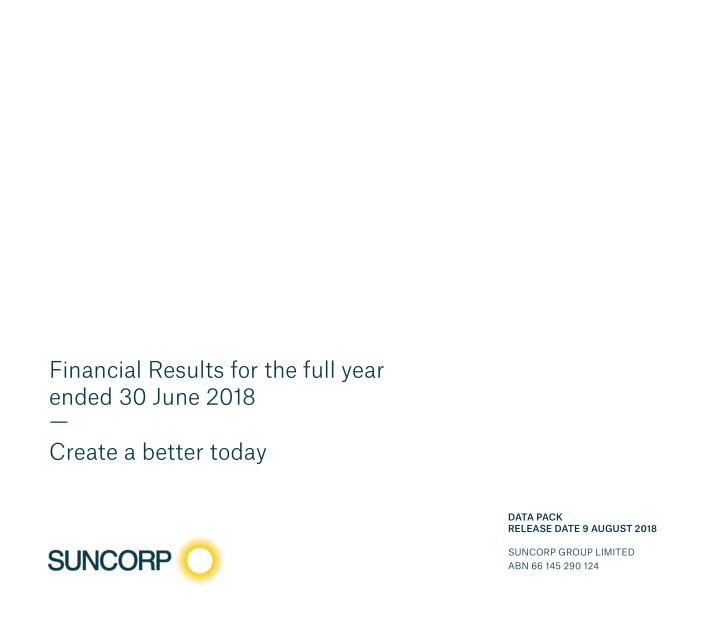 financial results for the full year ended 30 june 2018