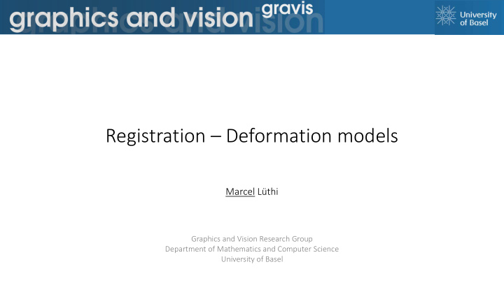 registration deformation models