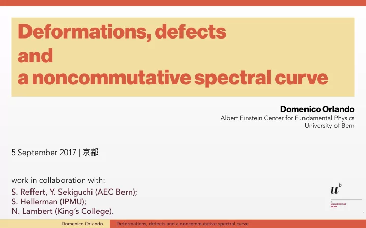 deformations defects and anoncommutativespectralcurve