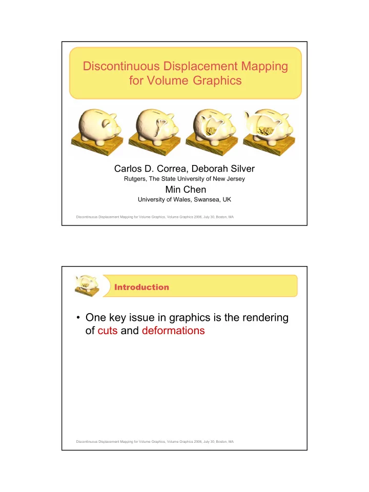 discontinuous displacement mapping for volume graphics