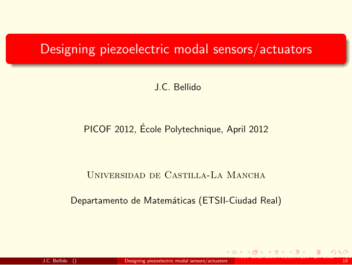 designing piezoelectric modal sensors actuators