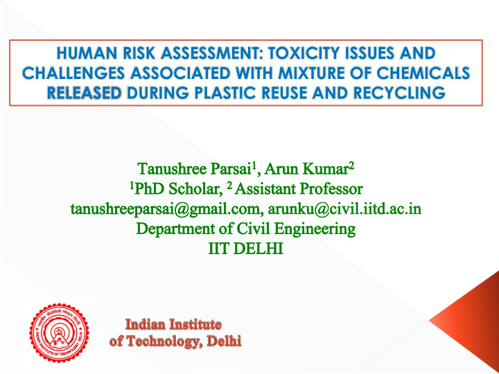 human risk assessment toxicity issues and challenges