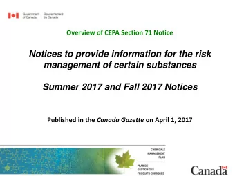 Outline    Timelines and Key Dates    Background and Context    Overview of section 71