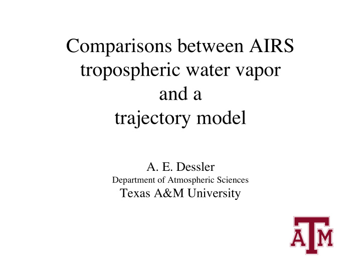 comparisons between airs tropospheric water vapor and a