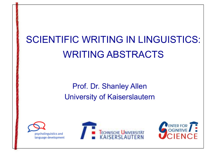 scientific writing in linguistics writing abstracts
