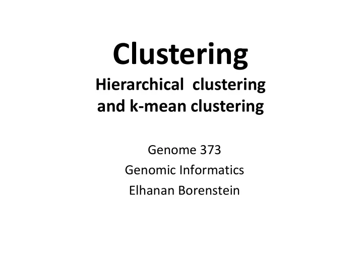 clustering