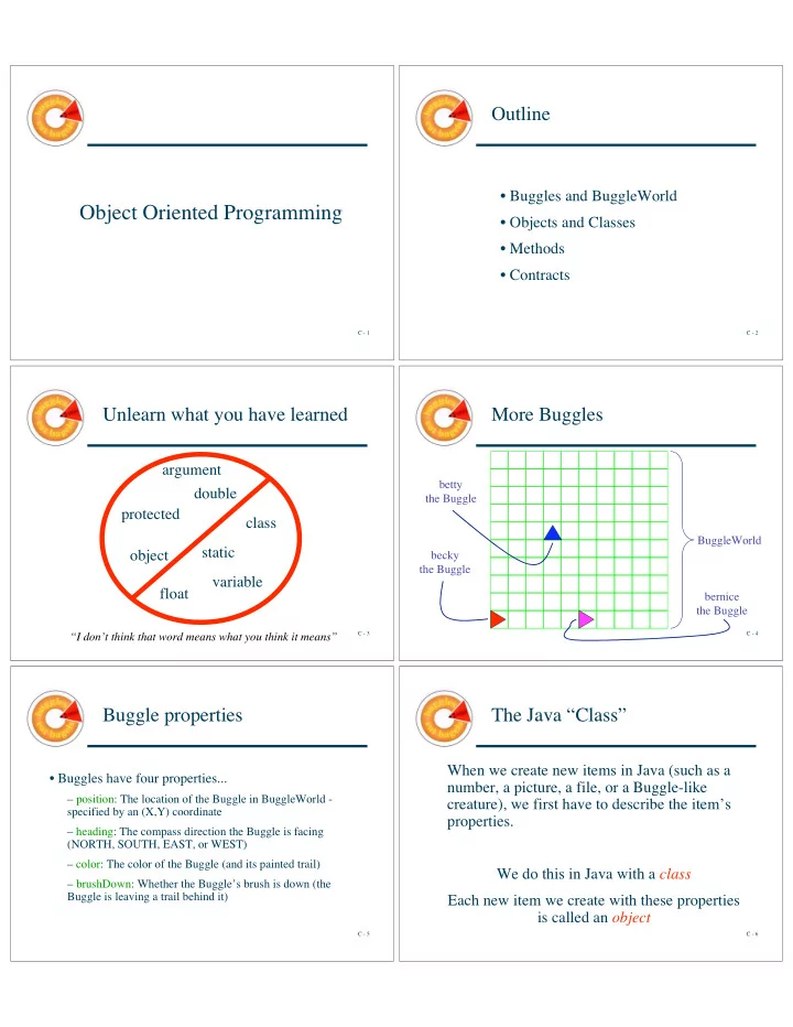 object oriented programming