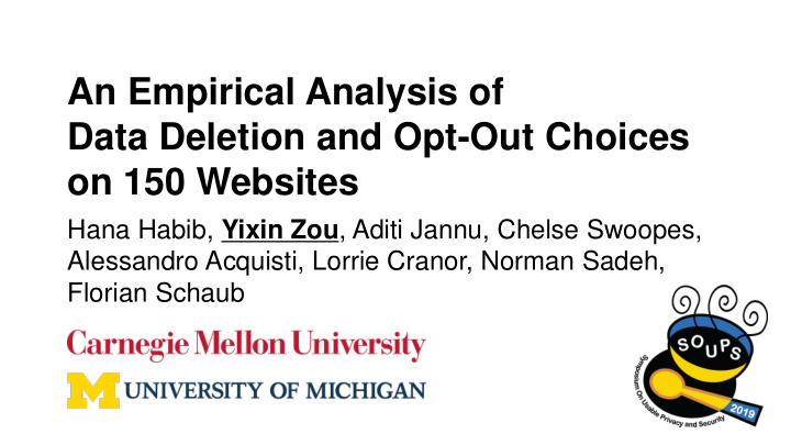 an empirical analysis of data deletion and opt out