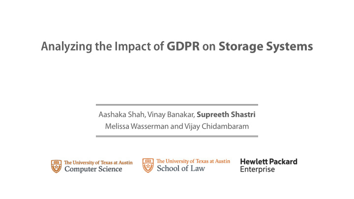 analyzing the impact of gdpr on storage systems