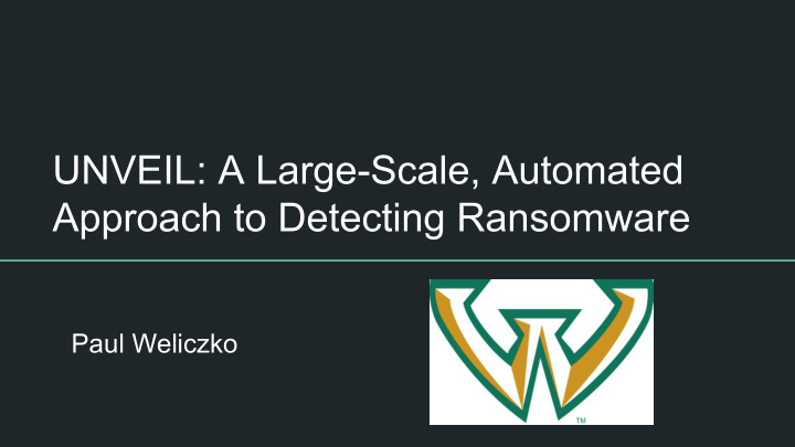 unveil a large scale automated approach to detecting