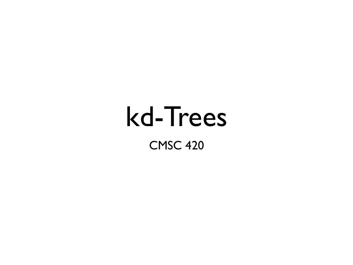 kd trees