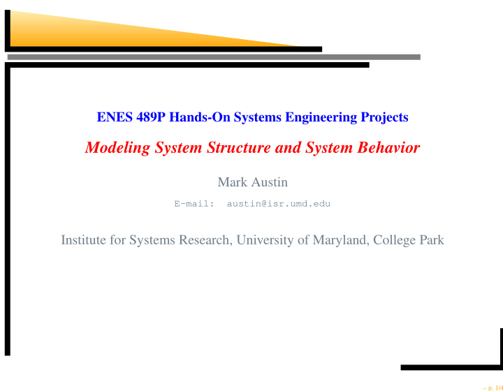 modeling system structure and system behavior