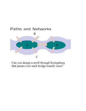 Paths and Networks Definition 1 (Graph). A graph consists of points  (called vertices) and lines or