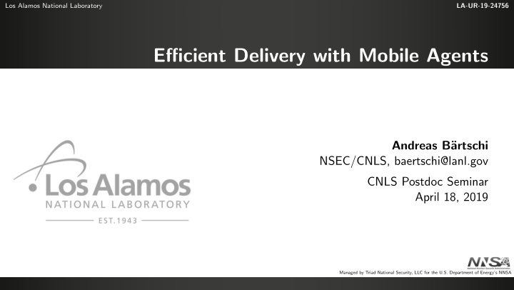 efficient delivery with mobile agents