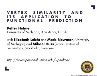 V E R T E X  S I M I L A R I T Y  A N D  I T S  A P P L I C A T I O N  T O  F U N C T I O N A L  P