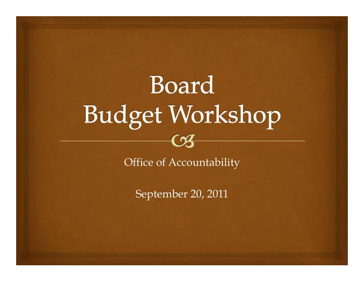 office of accountability september 20 2011 office of