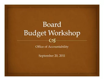 Office of Accountability  September 20, 2011  Office of  Accountability  Superintendent  Office of