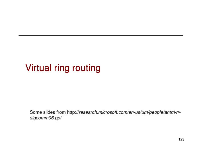 virtual ring routing virtual ring routing