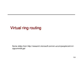 Virtual ring routing  Virtual ring routing Some slides from http://