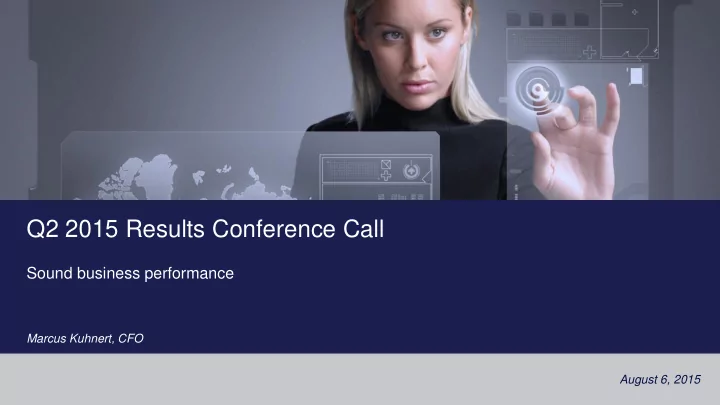 q2 2015 results conference call