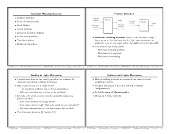 Nonlinear Modeling Overview  Problem Definition  Problem definition  Observed  Process