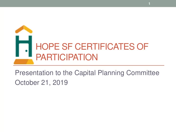 hope sf certificates of participation