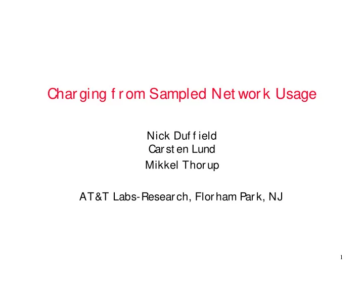 charging f rom sampled net work usage