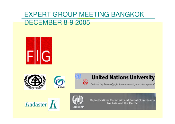 expert group meeting bangkok december 8 9 2005 venue