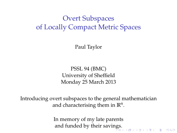 overt subspaces of locally compact metric spaces