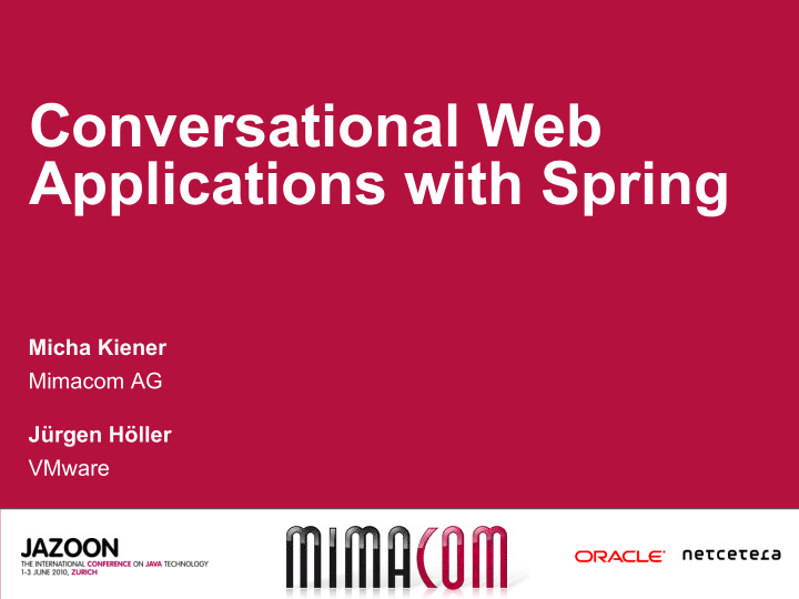 conversational web applications with spring