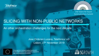 SLICING WITH NON-PUBLIC NETWORKS  An other orchestration challenges for the next decade  Jose