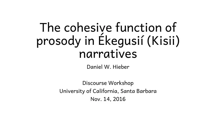 prosody in e kegusii kisii