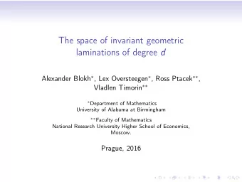 The space of invariant geometric laminations of degree d Alexander Blokh  , Lex Oversteegen