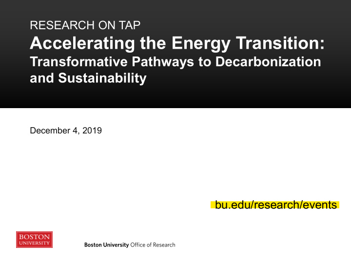 accelerating the energy transition