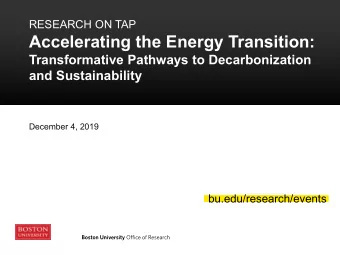 Accelerating the Energy Transition:  Transformative Pathways to Decarbonization  and Sustainability