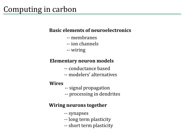 computing in carbon