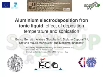 Aluminium electrodeposition fron ionic liquid : effect of deposition temperature and sonication