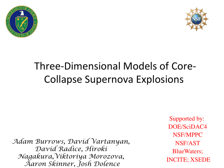 collapse supernova explosions supported by doe scidac4