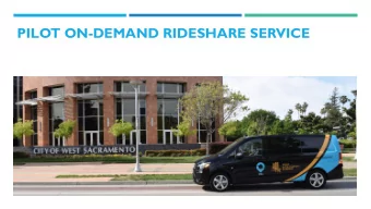 PILOT ON-DEMAND RIDESHARE SERVICE  2016 Public Transportation Strategy  Evolving &amp;