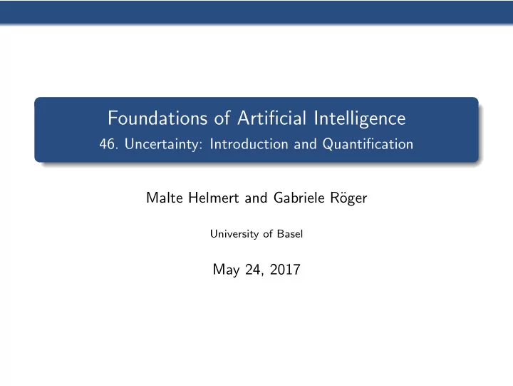 foundations of artificial intelligence