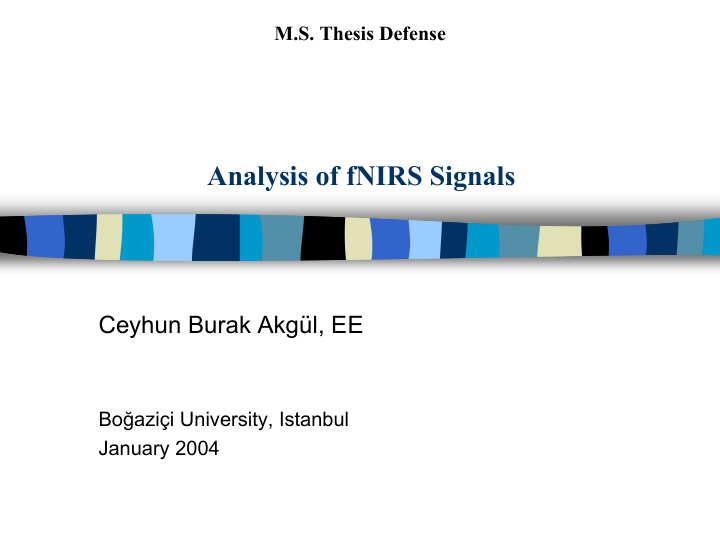 analysis of fnirs signals