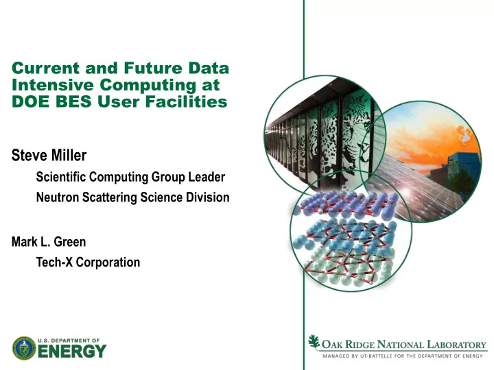 current and future data intensive computing at doe bes