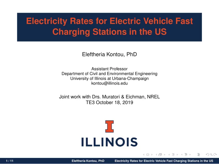 electricity rates for electric vehicle fast charging