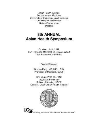 Medici  October 10-11, 2019  San Francisco Marriott Fisherman's Wharf  San Francisco, California
