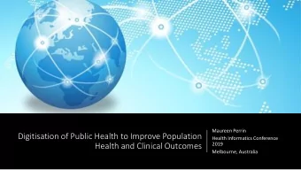 Digitisation of Public Health to Improve Population  Health Informatics Conference  2019  Health