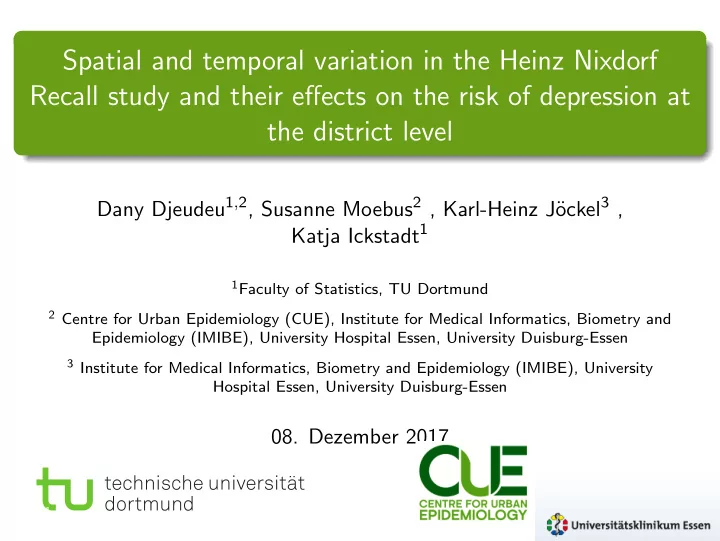 spatial and temporal variation in the heinz nixdorf
